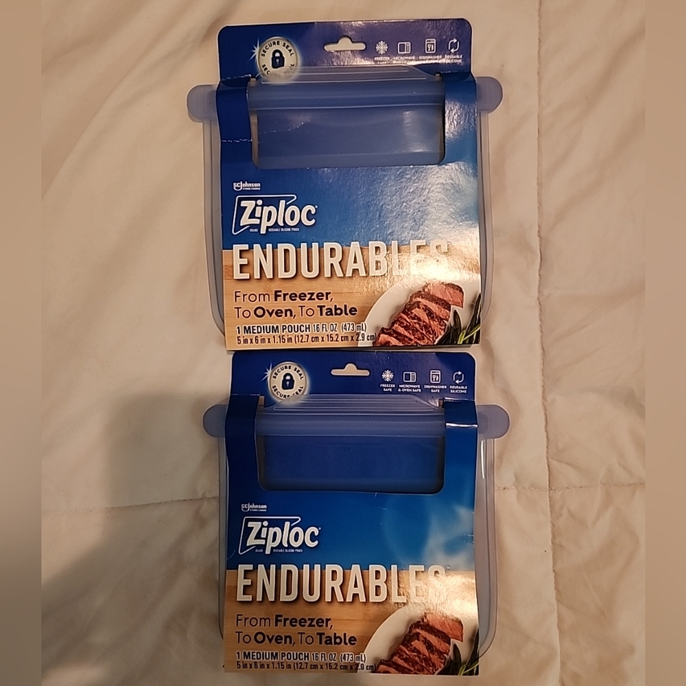 Ziploc Endurables Medium (16oz) Reusable Silicone Pouch Set of 2